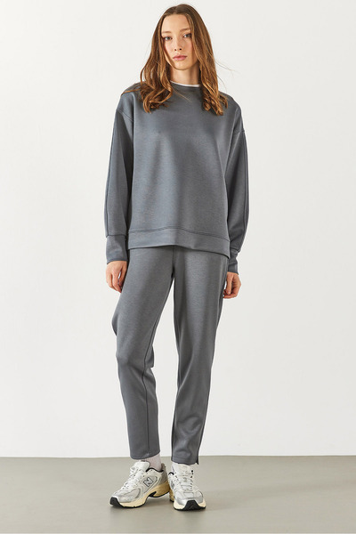 VENA Alian Soft Textured Jogging Pants (Cupro)-Anthracite