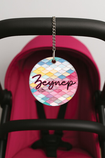 Cekuonline زخرفة مطبوعة من البليكسي للعربة مع حزام - 10×10 سم موديل 13