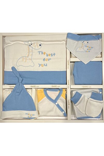 Gaye Baby Hospital Release 10-Piece Luxury Set Blue Dinosaur Embroidered