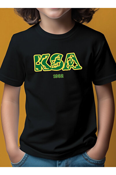 LOWHA Kids & Teens Cotton T-Shirt for Saudi National Day or Everyday Saudi Pride Wear for Boys & Girls