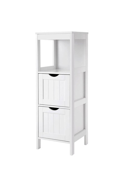 VASAGLE Подов шкаф за баня, многофункционален, 2 чекмеджета, 30x30x89см, бял