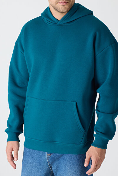 Windy Island Ανδρικό φούτερ oversized 100% βαμβακερό με μαλακή υφή Basic K με κουκούλα