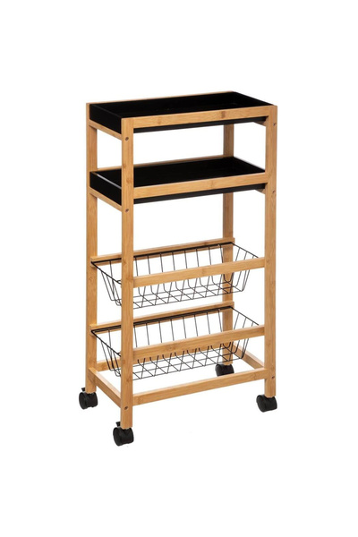 5FiveSmart Cărucior 5Five Blackwood cu 3 niveluri, bambus și MDF, 41x22x83 cm...