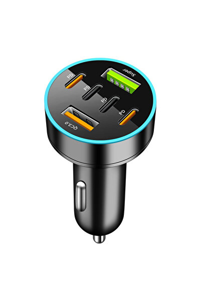 Toolsy Incarcator Auto 6 in 1, Flippy, 2 x Port USB Fast Charge QC3.0 si 4 x ...