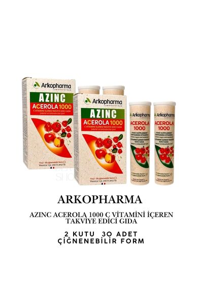 Arkopharma AZINC ACEROLA 1000 C | 2 KUTU X 30 Çiğnenebilir Form | 04 DS