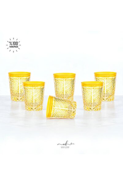 AKDEN STORE Crystal Decor Colorful Water Glass Set of 6 275ml