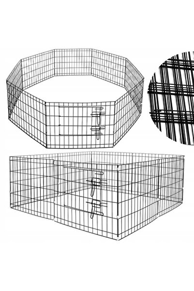 SERSIMO Cușcă pentru animale de companie, fier, formă configurabilă, cu ușă de acces, XL, 120x120x47cm, neagră