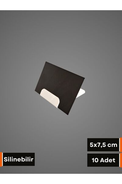 Şeffaf Etiket 10 Adet Silinebilir Kara Tahta Etiket ve Etiket Tutucu Takım, 1...