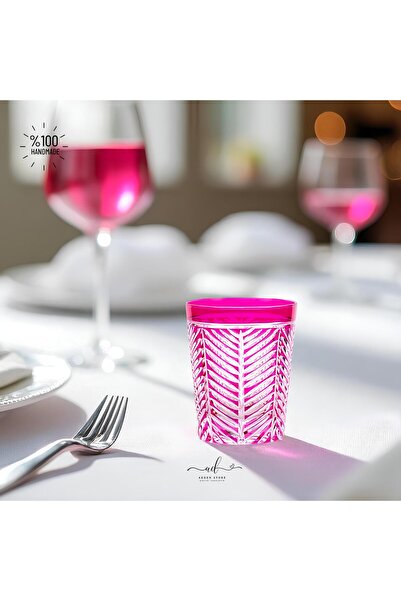 AKDEN STORE Crystal Decor Colorful Water Glass Set of 6 275ml