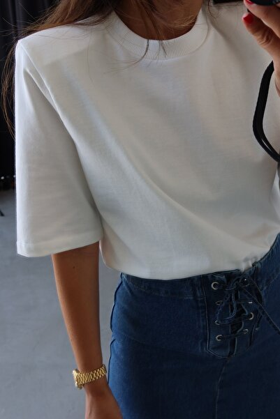 Özge Özgenç Βασικό μπλουζάκι με επένδυση στους ώμους