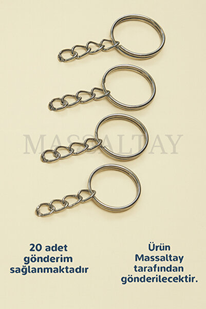 Massaltay Μεταλλική συσκευή με μπρελόκ με αλυσίδα 20 τεμαχίων – Υλικό για κοσμήματα και χόμπι