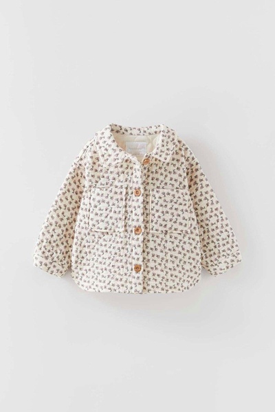 Two Sisters Kız Çocuk Çiçekli Mevsimlik Kapitone Mont Ceket