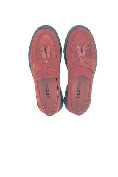 Oneka Shoes Men's Casual Loafer Tasseled Cinnamon Suede 130825Bv1742