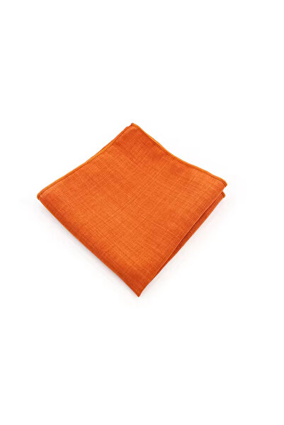 KESNUP Men's suit jacket pocket square, plain pattern, Orange