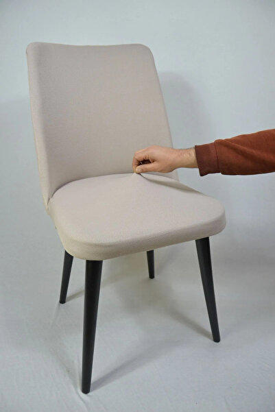 kılıfteks Lakos Kumaş Büyük Oval Sandalye Kılıfı Kakao