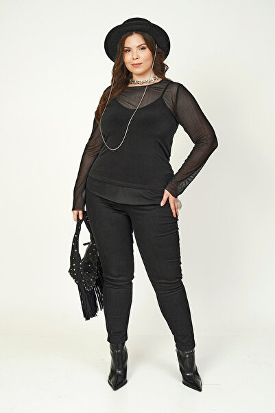 Büyük Moda BLUZ WITH TULLE DETAIL