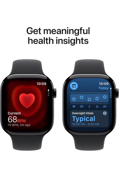 Apple Watch Series 11 GPS + Cellular 42mm Jet Black Aluminium Case with Black Sport Band - S/M