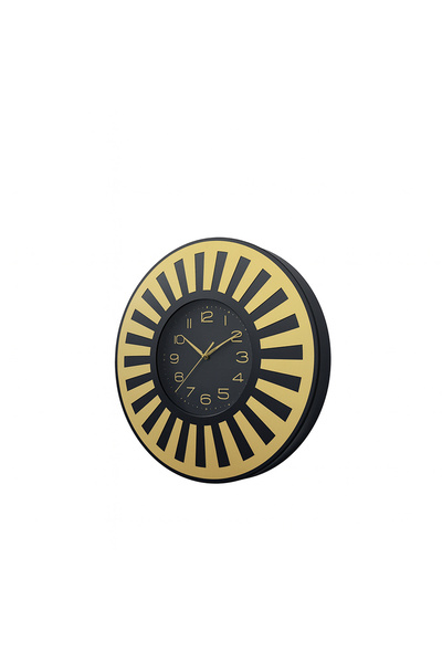 HOMİNG Black Gold Detailed Wall Clock 45 cm