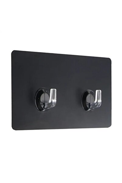 ACE خطاف لاصق مزدوج مربع من مادة PS/PVC من Tendance (أسود، 8 × 2 × 14.5 سم)