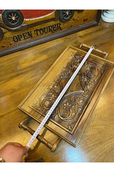 ANTİKA AYAL Ahşap ceviz tepsi 58x30 cm