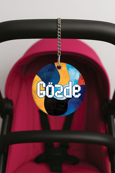 Cekuonline زخرفة مطبوعة على شكل حزام من البليكسي لعربة الأطفال - 10x10 سم NAMESURNAME-88