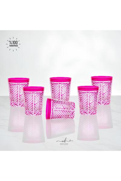 AKDEN STORE Crystal Decor Colorful Water Glass Set of 6 275ml