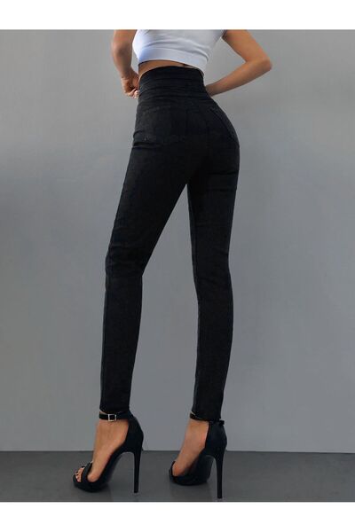 SHEVEGA ΓΥΝΑΙΚΕΙΟ ΜΑΥΡΟ ΤΖΙΝ ΠΑΝΤΕΛΟΝΙ ΜΕ 3 ΚΟΥΜΠΙΑ ΛΑΙΚΡΑ ΣΤΡΟΥΜΕΝΟ ΠΟΔΙ