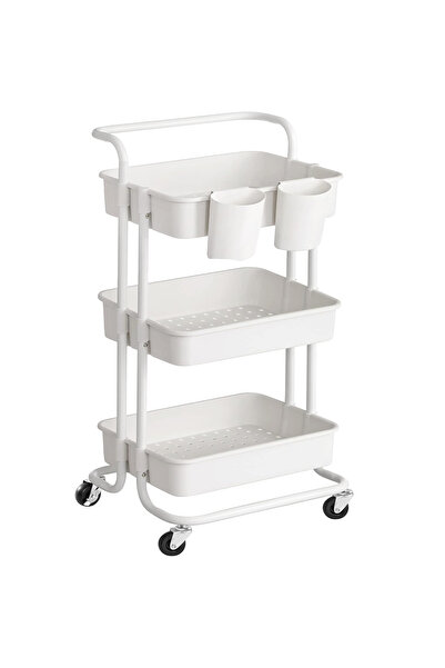 SONGMICS Cărucior de depozitare pe roți, pentru bucătărie sau baie, 3 nivelur...