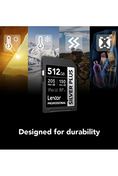 Lexar بطاقة ذاكرة Professional Silver Plus 512GB | سرعة 205MB/s | 4K UHD | 1066x
