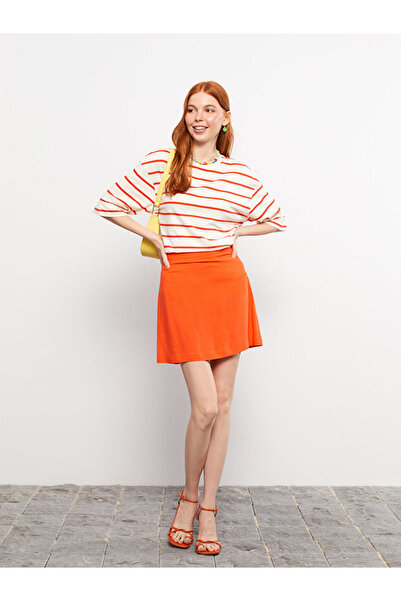 LC Waikiki Rmz Gi̇yi̇m Farkiyla Women's Flat Skirt with Zipper at the Waist
