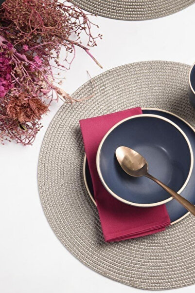 Salvia Dione Set of 2 Coasters - Wicker American Style & Jute Plate Coasters - Decorative Lux Tableware Presentation Wicker Coasters