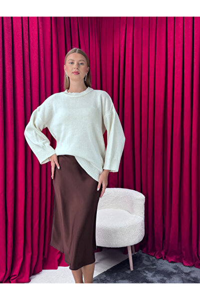 Neva Wear Women's Oversize Casual Knit Sweater – Crew Neck Relaxed Fit