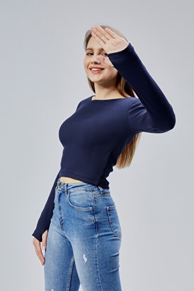 M MOONCOVER Body sezonier cu detaliu pentru degete Mooncover pentru femei - bleumarin