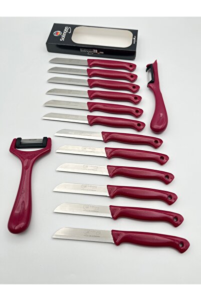 Solingen Orijinal Ritter Simli 12 Adet Meyve Bıçağı 2'li Soyacak Fuşya