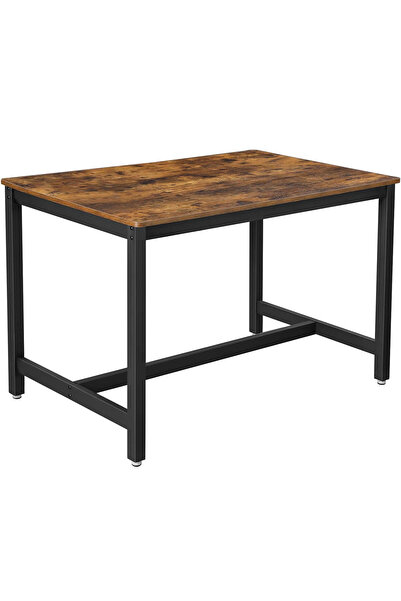 VASAGLE 4-seater kitchen table, metal frame, industrial style, 120x75x75 cm, rustic brown