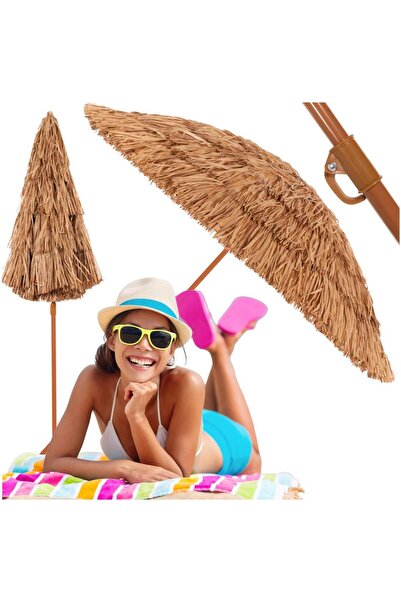 OEM Foldable Hawaiian umbrella, with adjustable height and angle, metal structure, 160 cm, orange