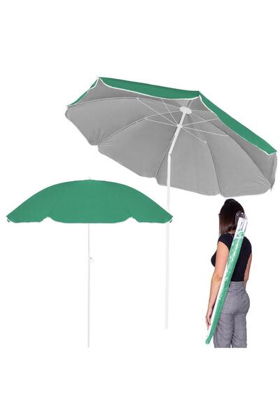 OEM Foldable beach umbrella with adjustable tilt, diameter 160 cm, green