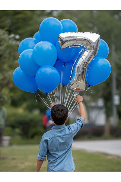 Umamiçe 7 Number Balloon Set – 40 Inch (100 cm) Foil Balloon + 10 Metallic Bl...