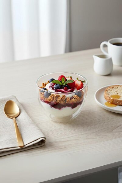 DEPA GROUP Çift Cidarlı Cam Kase 250 ml 10 cm