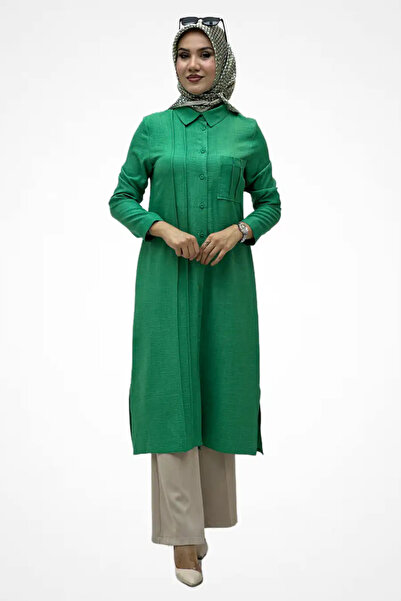 QETEN Modaabad Nervürlü Tunik 2908 Yeşil