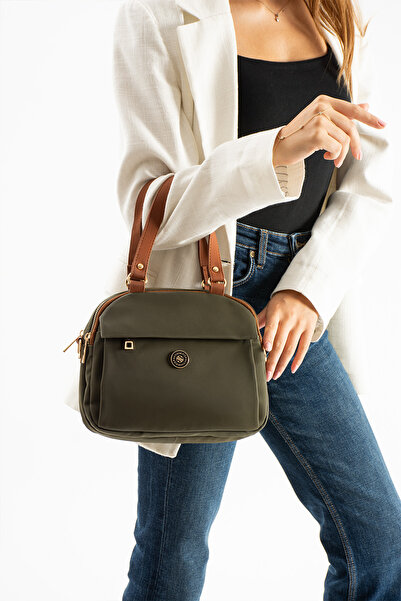 Sanmorris Geantă de umăr și de mână pentru femei, cu fermoar și multiple comp...