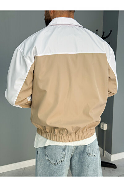 YUWEAR Krem Moto Club Racing Ceket