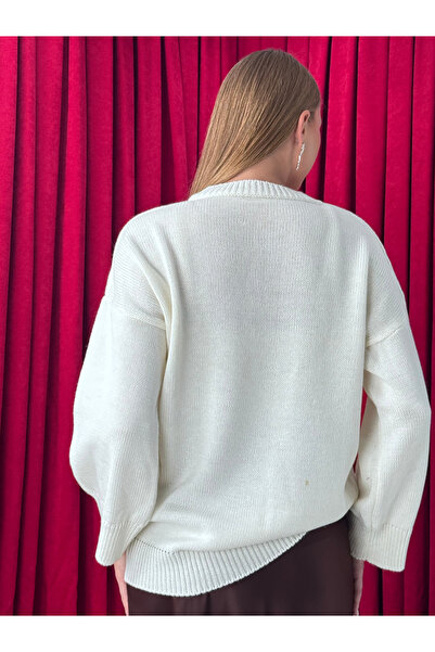 Neva Wear Women's Oversize Casual Knit Sweater – Crew Neck Relaxed Fit