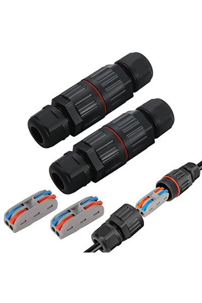 Onuvio Set de 2 conectori electrici tubulari ermetici pentru utilizare în ext...