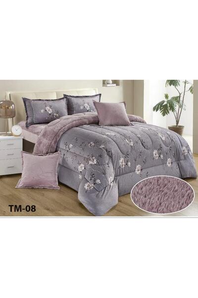 Roshen Double bed sheet set, 6 pieces, velvet, winter fur, quilt size 230*250cm