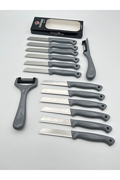 Solingen Orijinal Ritter Simli 12 Adet Meyve Bıçağı 2'li Soyacak Gri