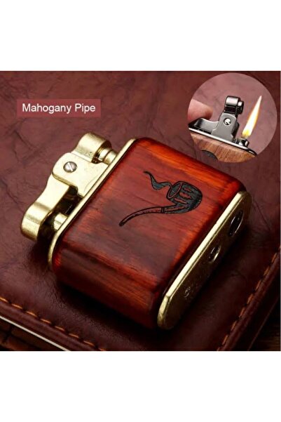 Retro Steampunk Honest Benzinli Ahşap Çakmak