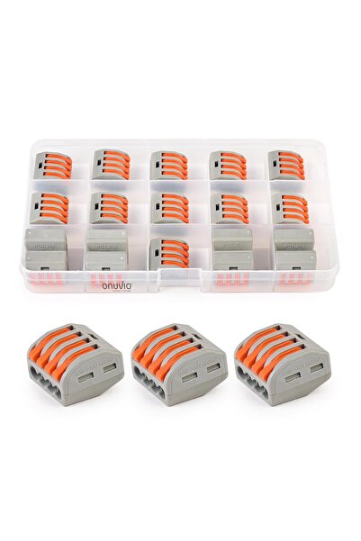 Onuvio Set de 19 conectori rapizi cu pârghie pentru instalații electrice cu 4 pini, tip 222-414