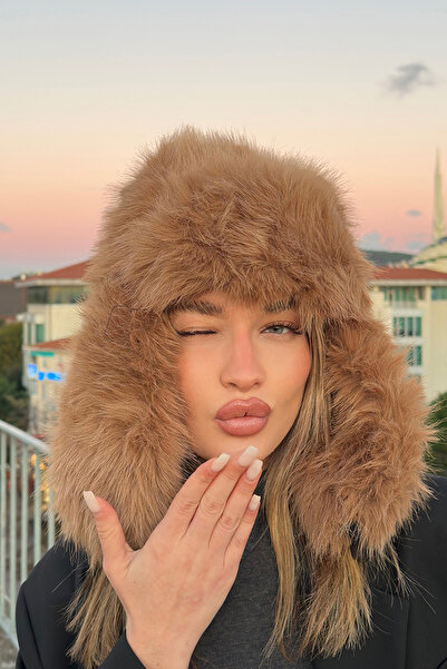 Mavelle Women's Brown Faux Fur Hat |   Russian, Slavic, Mongolian Style Imported Women's Hat