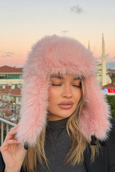 Mavelle Women's Pink Faux Fur Hat | Russian, Slavic, Mongolian Style Imported Women's Hat